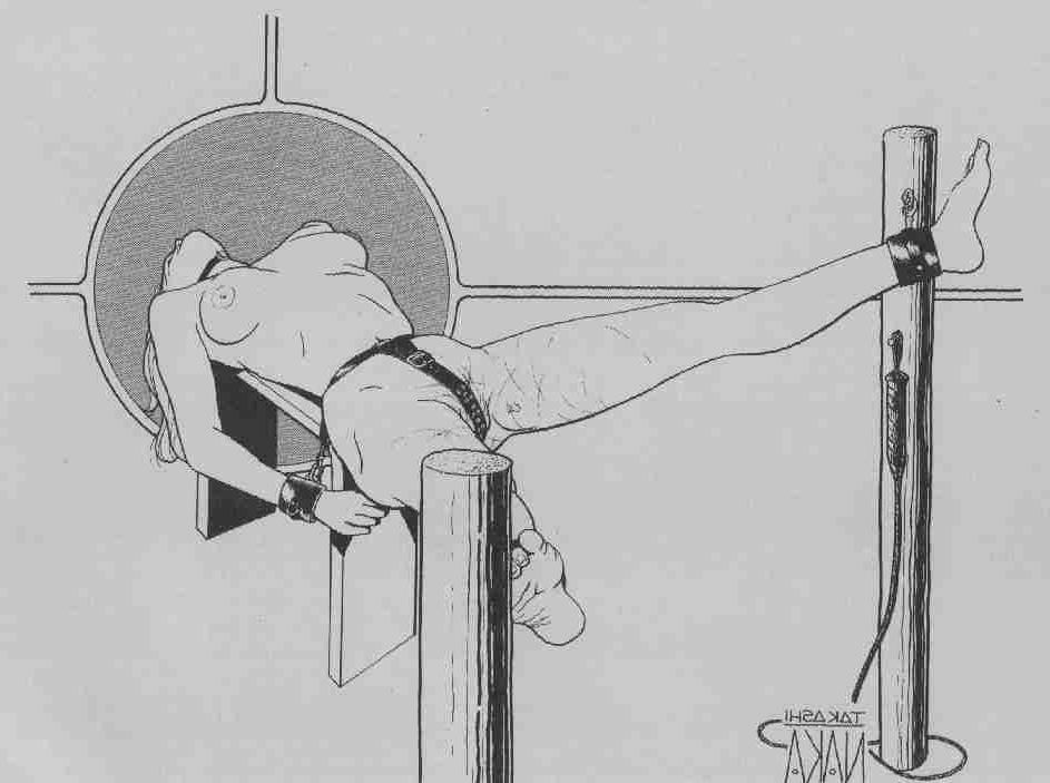 15P hard rope tied female painful bondage artworks