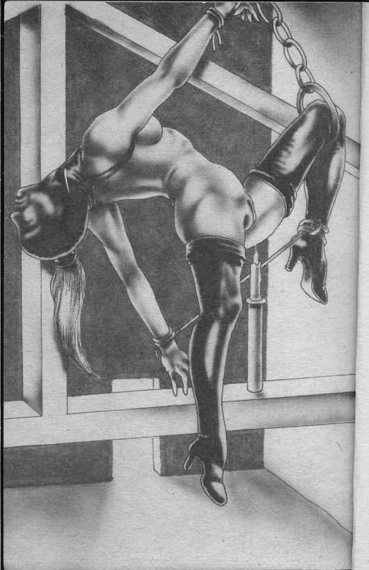 15P trapped in bizarre tied with ropes and leather bdsm artworks