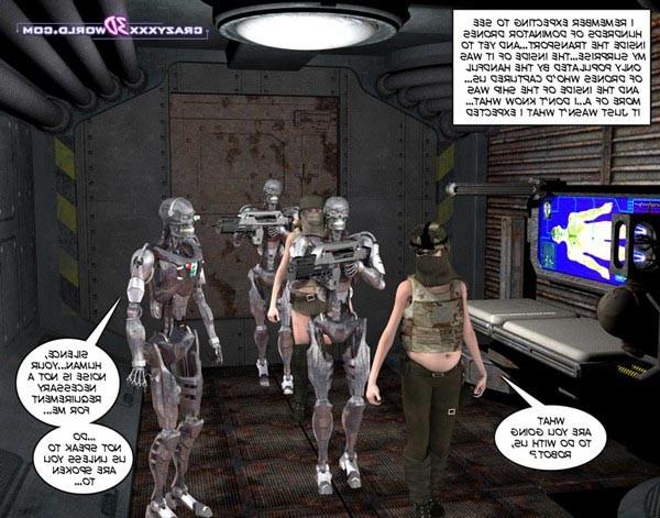 16P Two wild army babes gets captured by terminators
