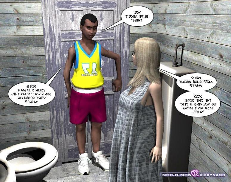 16P Busty teen blonde seducing black guy in a bathroom