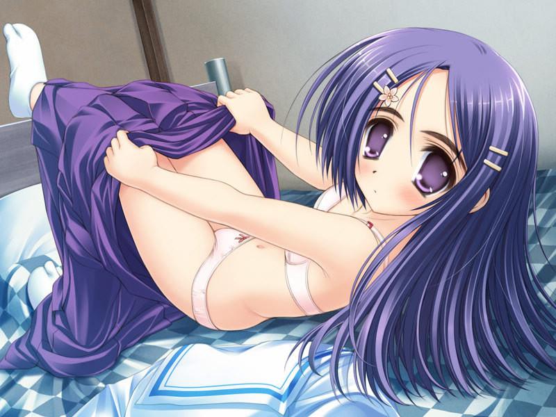 18P Thin hentai schoolgirls in short skirts with white cute panties