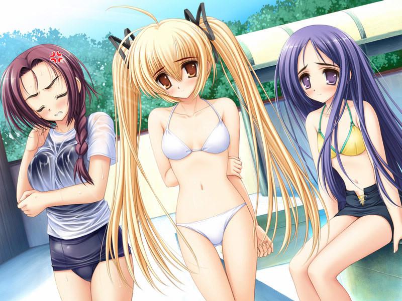 18P Thin hentai schoolgirls in short skirts with white cute panties
