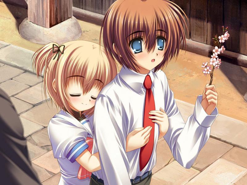 18P Thin hentai schoolgirls in short skirts with white cute panties