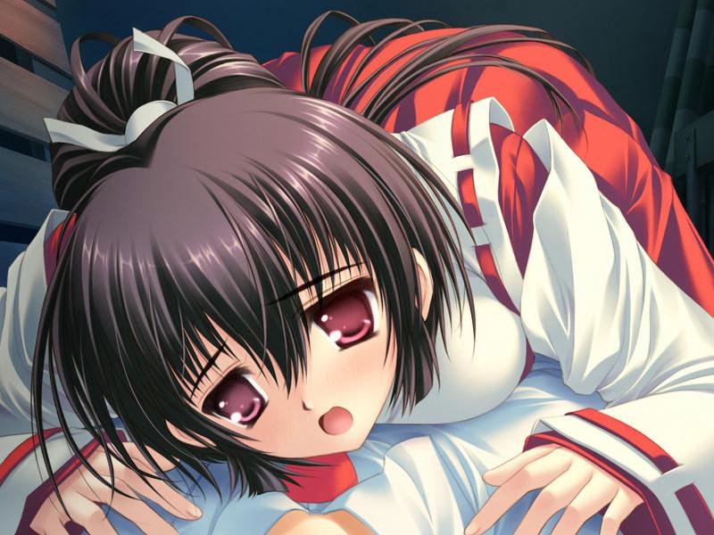 18P Thin hentai schoolgirls in short skirts with white cute panties