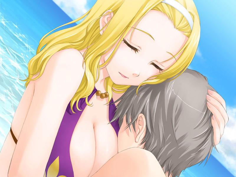 20P Beautiful summer hentai teens with big breasts in bathing suits
