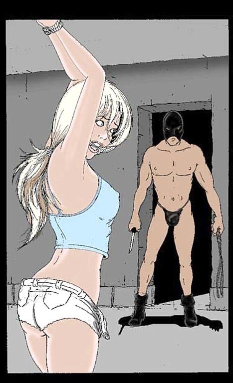 15P thin busty women wrists tied with rope
