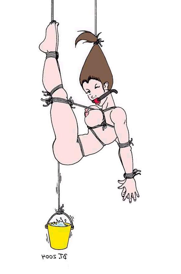 15P thin busty women wrists tied with rope