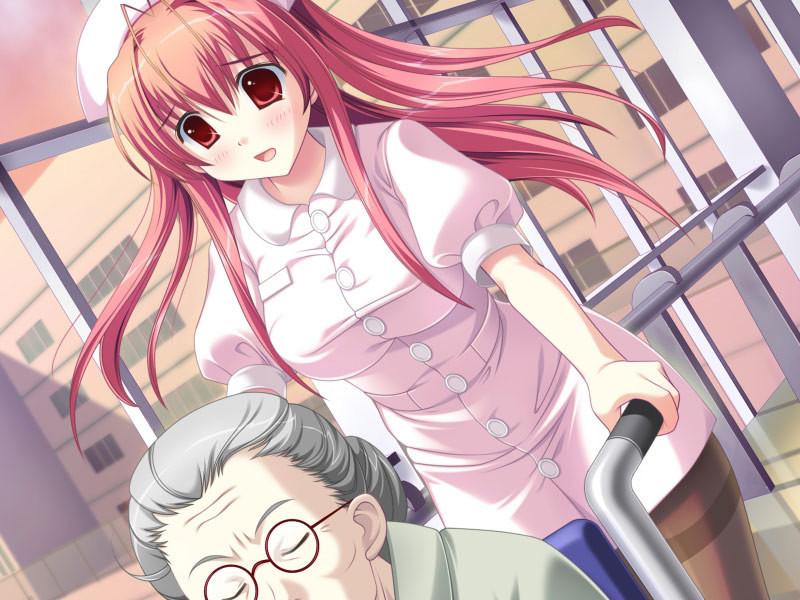 20P Pink haired hentai nurse whore with big breasts fucks patient