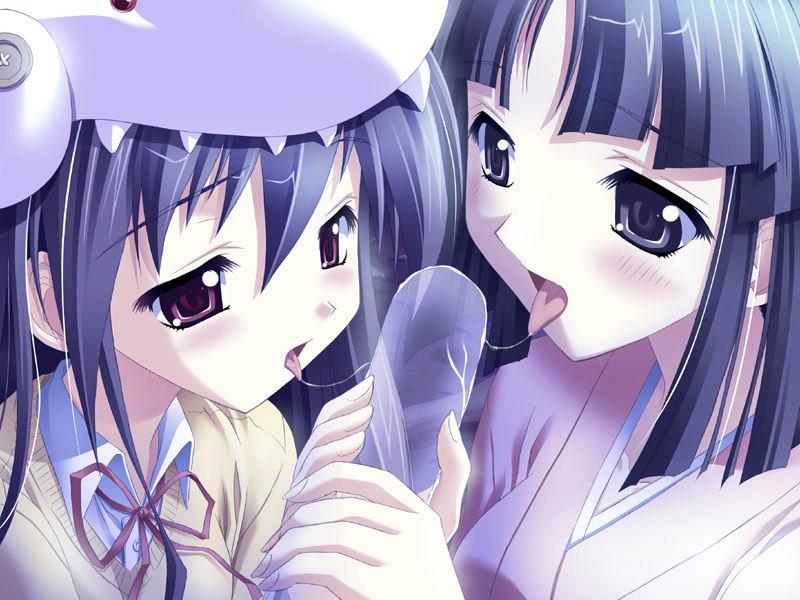 20P Petite hentai teens with plump titties love slurping up big cock