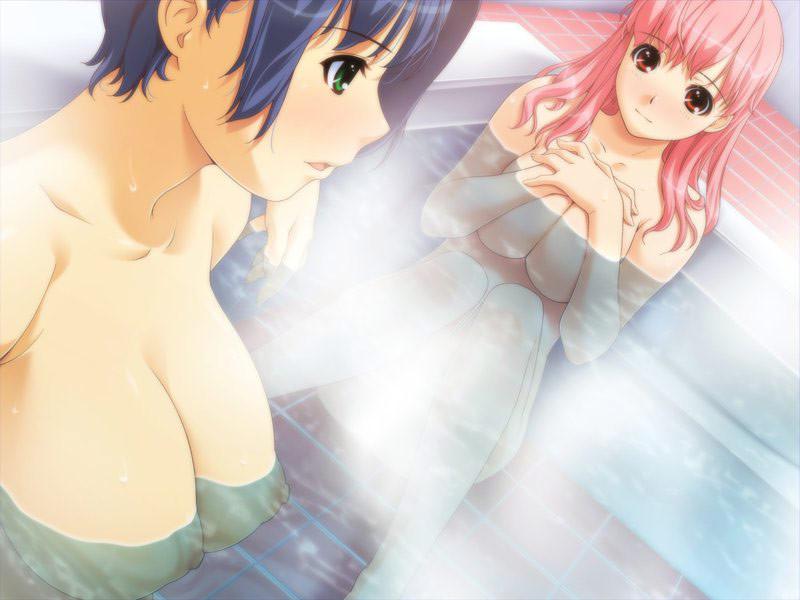 19P Beautiful pink and blue haired hentai sisters with big breasts