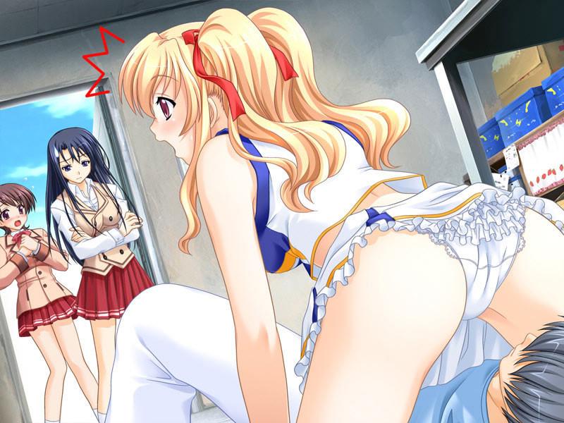 17P Blonde volumptuous hentai cheerleader in a school uniform