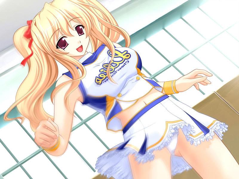 17P Blonde volumptuous hentai cheerleader in a school uniform