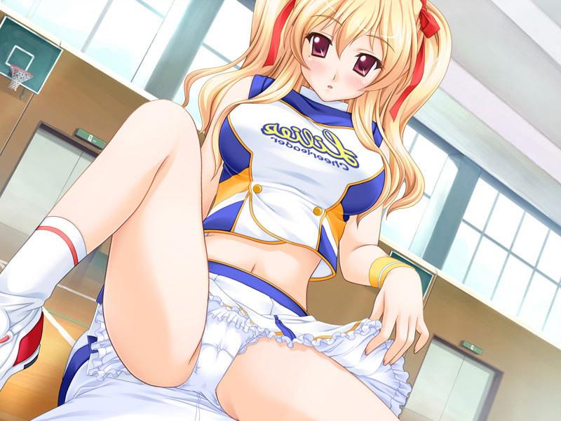 17P Blonde volumptuous hentai cheerleader in a school uniform