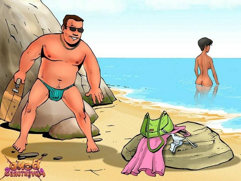 15P Bondage cartoon sex on the beach with Bruce Bond