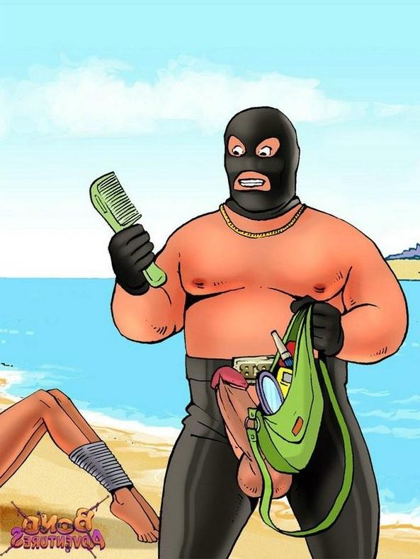 15P Bondage cartoon sex on the beach with Bruce Bond