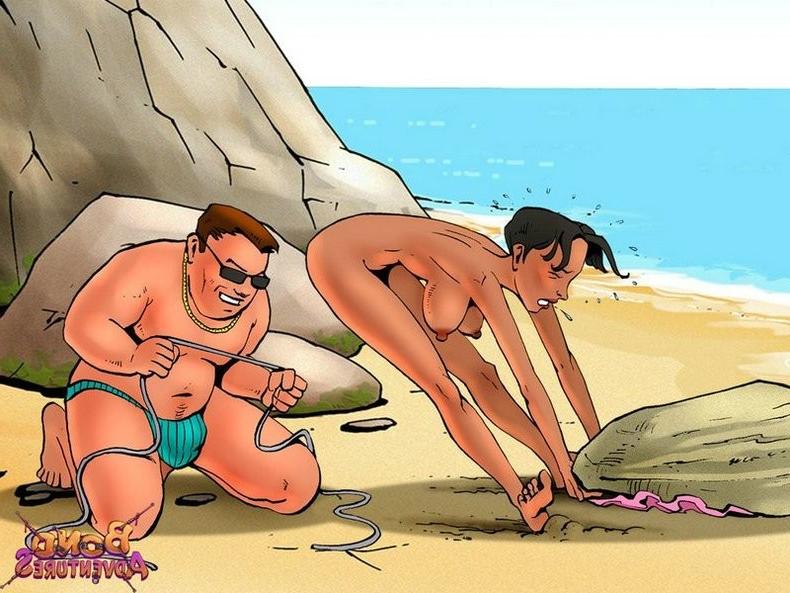 15P Bondage cartoon sex on the beach with Bruce Bond