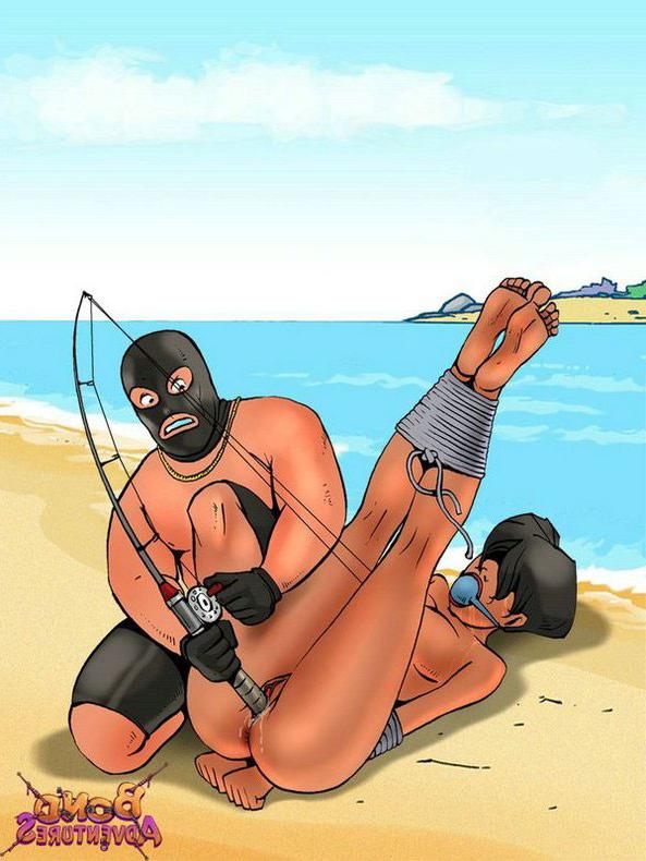 15P Bondage cartoon sex on the beach with Bruce Bond