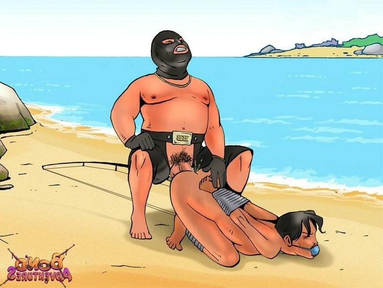 15P Bondage cartoon sex on the beach with Bruce Bond