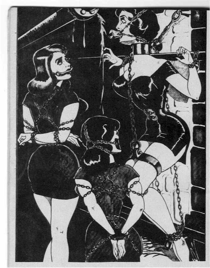 15P vintage female dungeon bdsm art