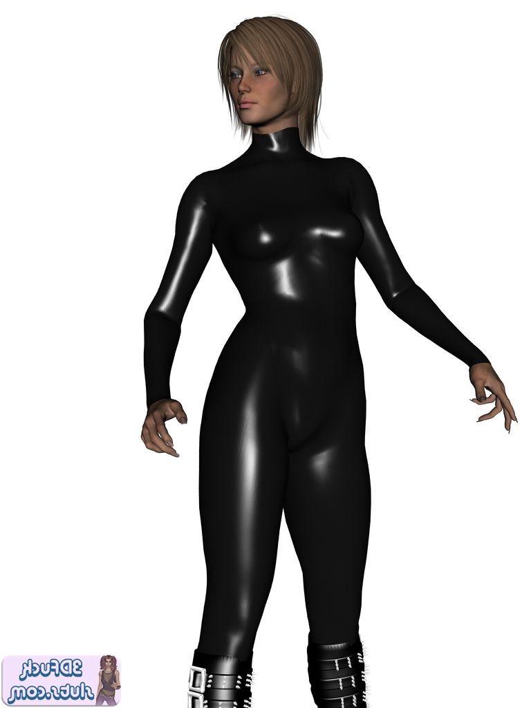 18P 3D babe in shiny latex