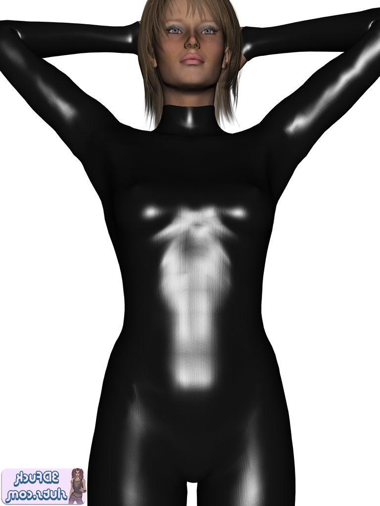 18P 3D babe in shiny latex