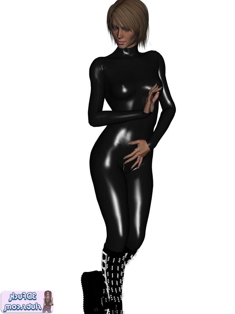 18P 3D babe in shiny latex