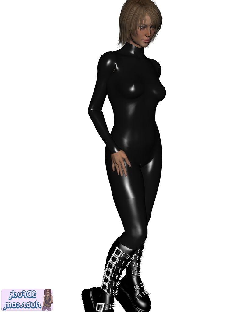 18P 3D babe in shiny latex