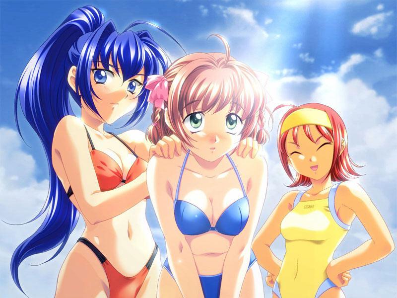 6P Summer time hentai teens enjoy their new tits and bathing suits