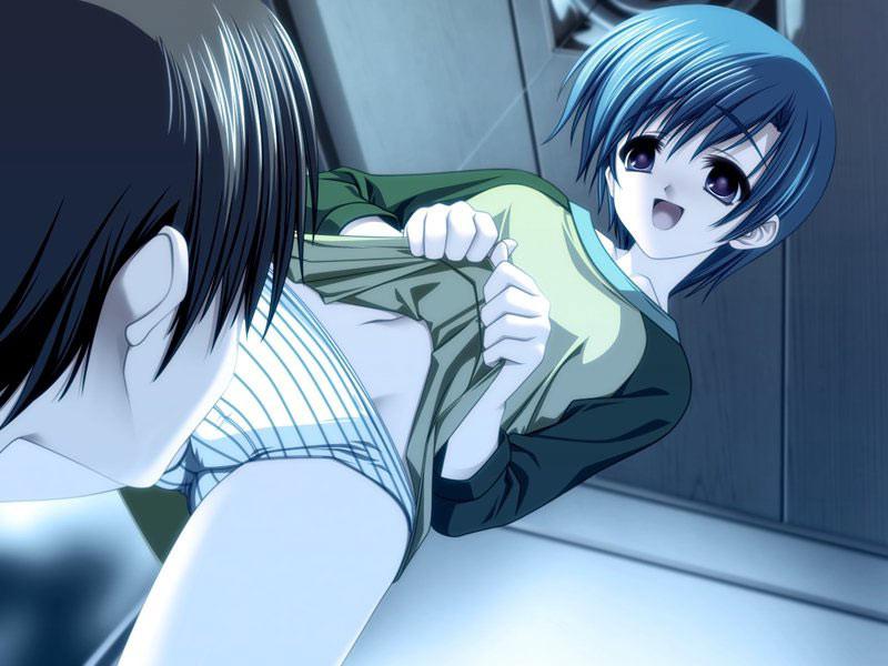 20P Cute hentai schoolgirls with short skirts and cotton panties