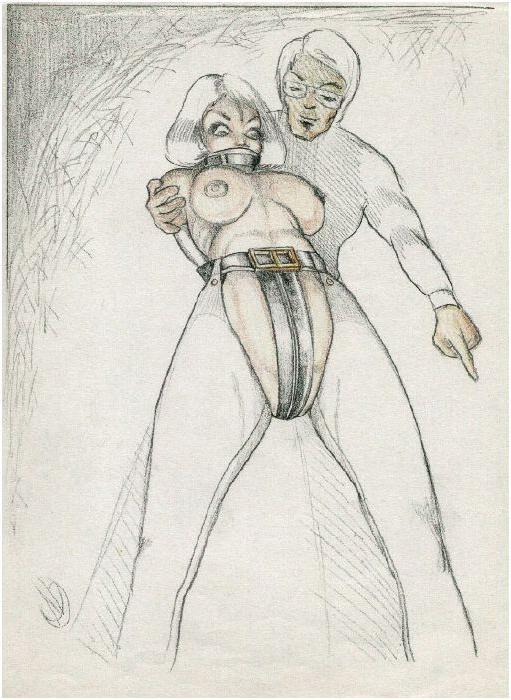 15P erotic contortion bondage art drawings