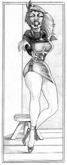 15P erotic contortion bondage art drawings