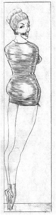15P erotic contortion bondage art drawings