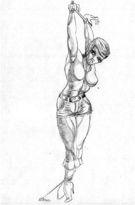 15P erotic contortion bondage art drawings