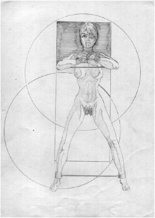 15P erotic contortion bondage art drawings