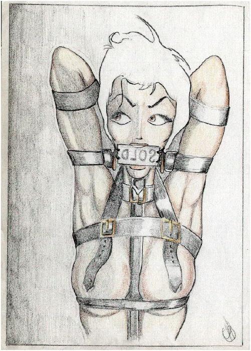 15P erotic contortion bondage art drawings