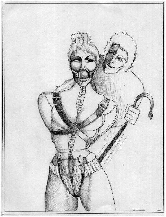 15P erotic contortion bondage art drawings