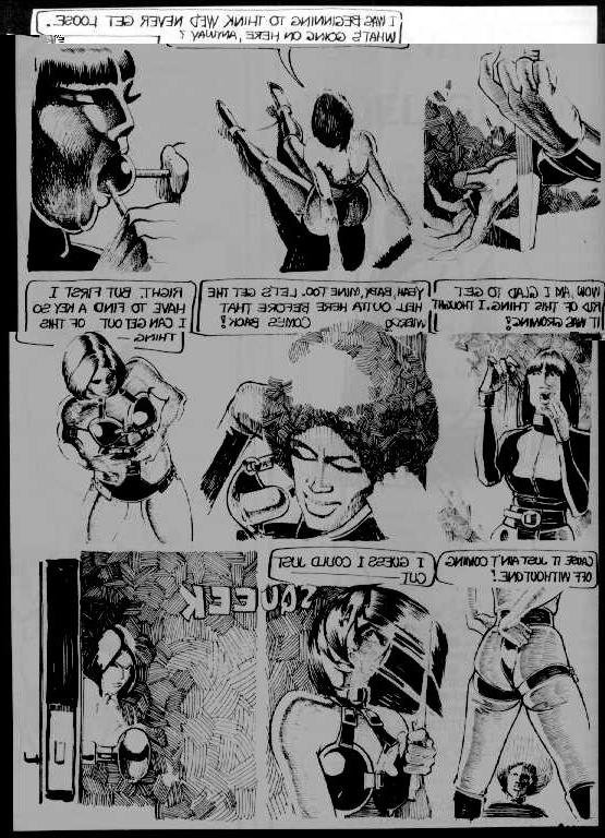 15P vintage female leather and rope bdsm art