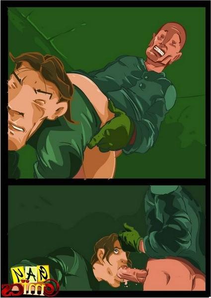 20P Obscene gay cartoon sex in army