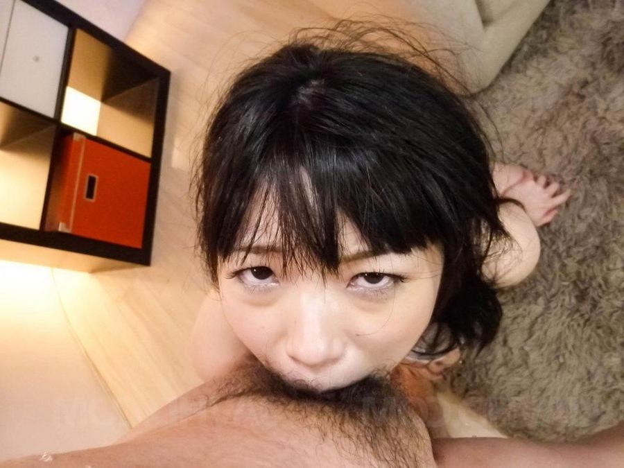 13P Hina Maeda Asian gets cum in mouth from slurping two hard dongs