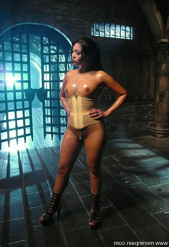 15P Mistress Mika Tan suspends and strapon fucks submissive slave