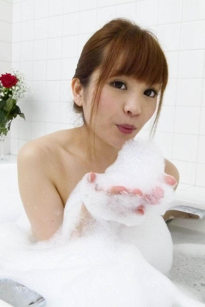 15P Maomi Nagasawa Asian with soap on boobies sucks and licks dongs for facial cumsh