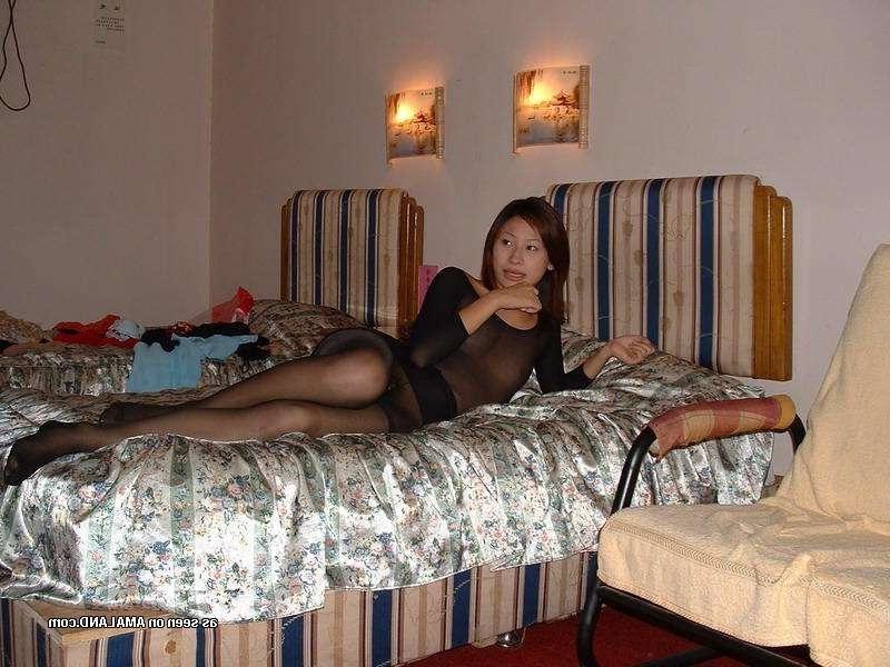 15P Kinky Chinese bitches in stockings stripping naked