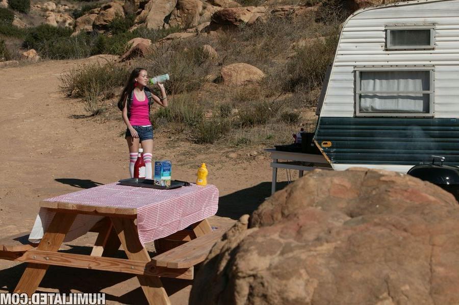 16P Petite asian slut Amai Liu tied up in a desert