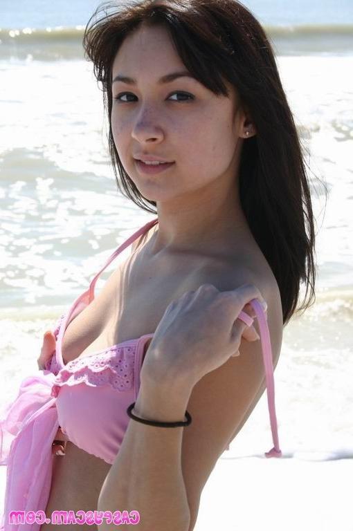 16P Cute asian teen posing in bikini at the beach