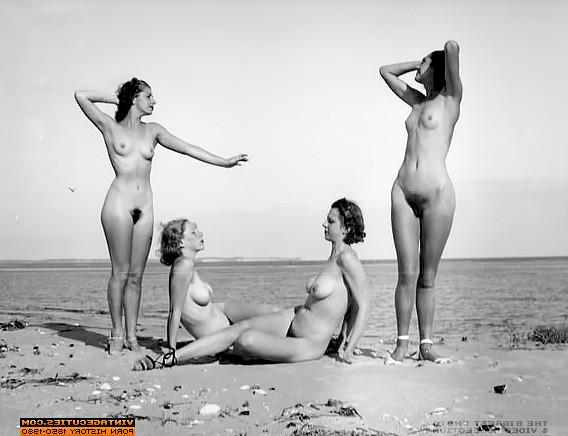 12P Vintage-Erwachsenenfotos von nackten Frauen und haarigen Fotzen