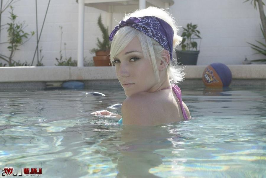 15P Lily Luvs posing in bikini outdoors