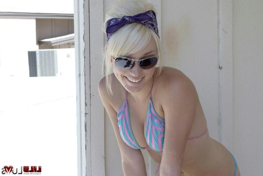 15P Lily Luvs posing in bikini outdoors