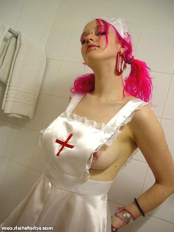 16P Pink haired goth nurse Masscha will take care of all your needs