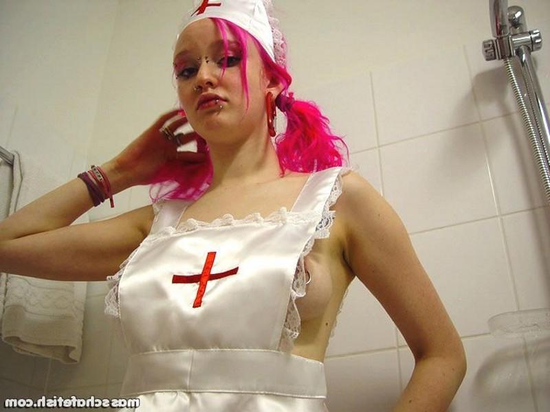 16P Pink haired goth nurse Masscha will take care of all your needs