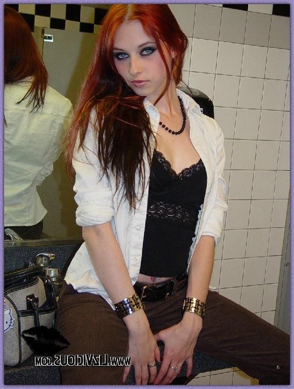 16P Liz strips in the bathroom of a restraunt
